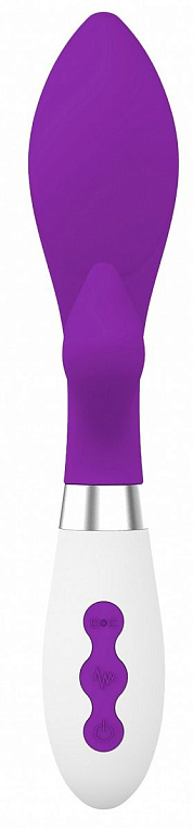 Фиолетовый вибратор-кролик Achelois - 21,8 см. - силикон