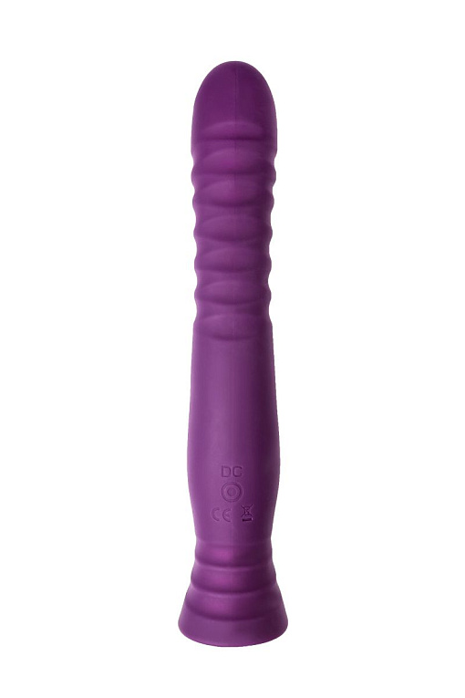 Фиолетовый гибкий вибратор Lupin с ребрышками - 22 см. ToyFa