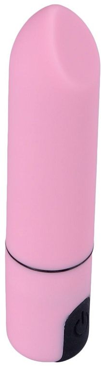 Розовая гладкая коническая вибропуля - 8,5 см. - анодированный пластик, силикон