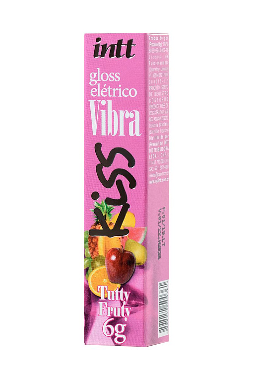Блеск для губ GLOSS VIBE Tutti-frutti с фруктовым ароматом и эффектом вибрации - 6 гр. - 