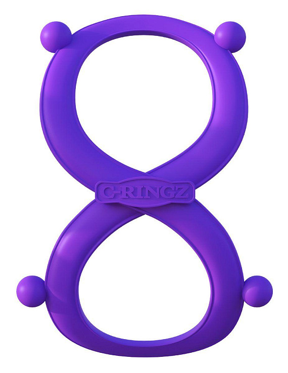 Фиолетовое эрекционное кольцо на пенис и мошонку Infinity Ring Pipedream