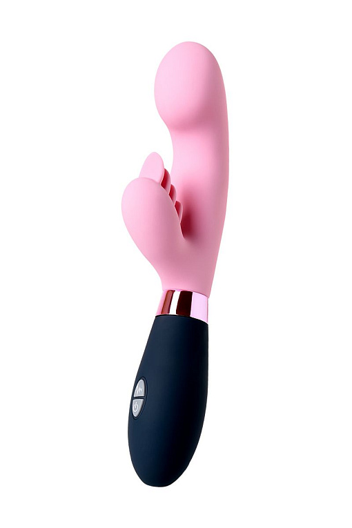Розовый вибромассажер Ornella с клиторальным стимулятором - 21,5 см. от Intimcat