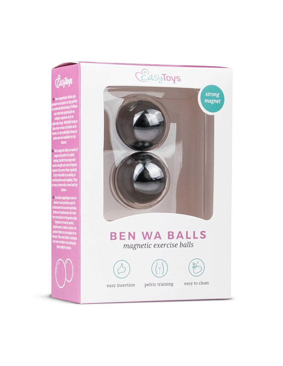 Темно-серые вагинальные шарики без сцепки Ben Wa Balls - металл