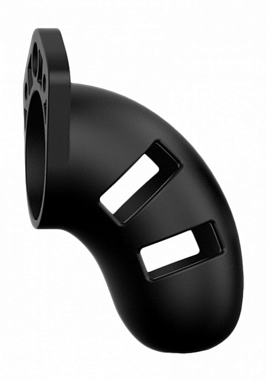 Черный мужской пояс верности Silicone Cock Cage Model 20 Chastity 3.5 - силикон