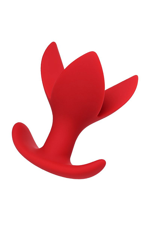 Красная силиконовая расширяющая анальная пробка Flower - 9 см. - силикон