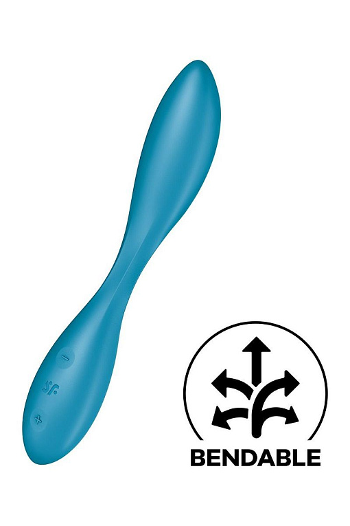 Синий гибкий вибратор Satisfyer G-Spot Flex 1 - 19,5 см. - силикон