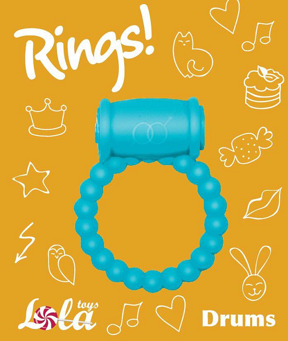 Голубое эрекционное кольцо Rings Drums от Intimcat