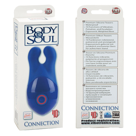 Синий вибромассажер Body   Soul Connection Massager - фото 6