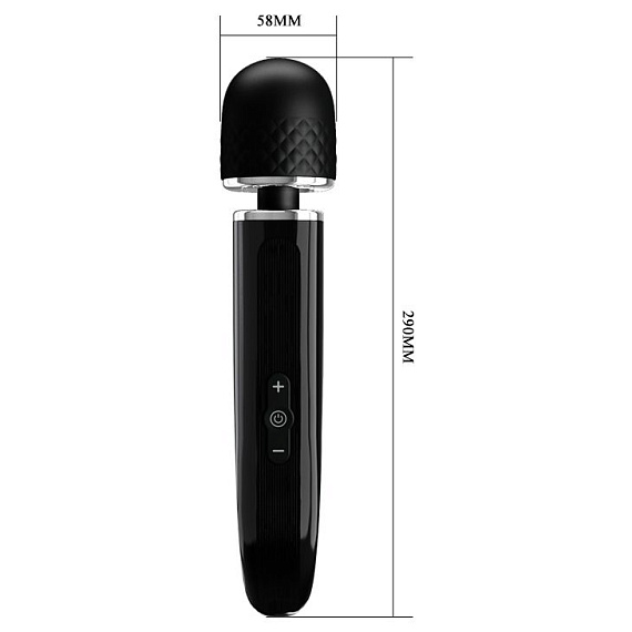 Черный вибратор-жезл Charming Massager Plus - 29 см. от Intimcat