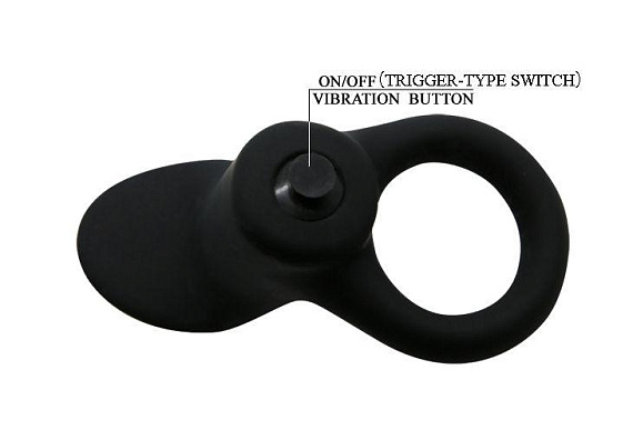 Чёрное эрекционное виброкольцо со стимулятором клитора Cobra - фото 6