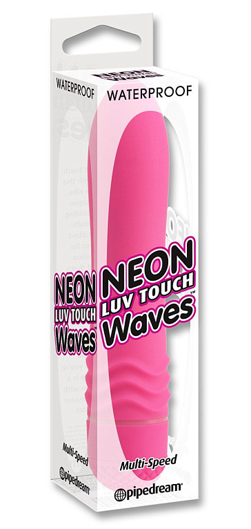Розовый водонепроницаемый вибратор Neon Luv Touch Vibe - 19 см. Pipedream