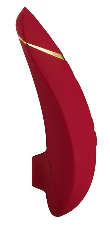 Красный бесконтактный клиторальный стимулятор Womanizer Premium - анодированный пластик, силикон