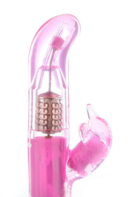Розовый вибромассажёр для стимуляции G-точки и клитора THE DONATELLA JELLY G Closet Collection