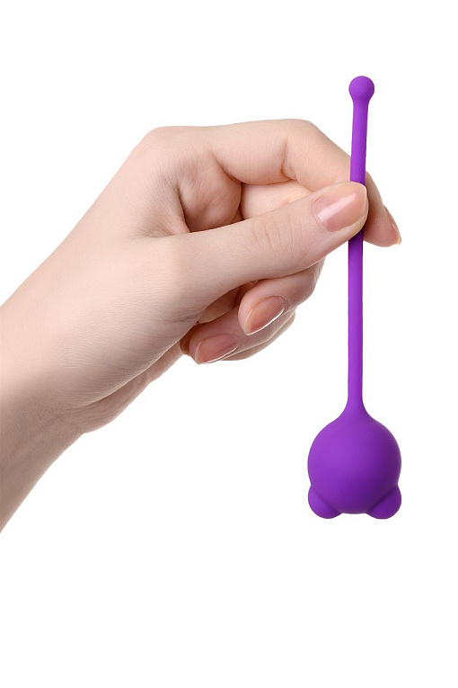 Фиолетовый силиконовый вагинальный шарик A-Toys с ушками от Intimcat