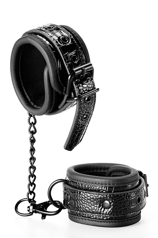 Черные наручники с цепочкой от Intimcat