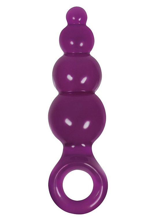 Средняя фиолетовая анальная пробка Jolie Ripples - 12 см.