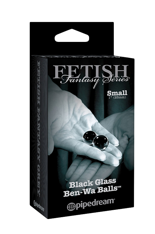 Черные стеклянные вагинальные шарики Small Black Glass Ben-Wa Balls - стекло