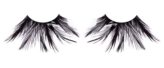 Черные накладные ресницы из перьев