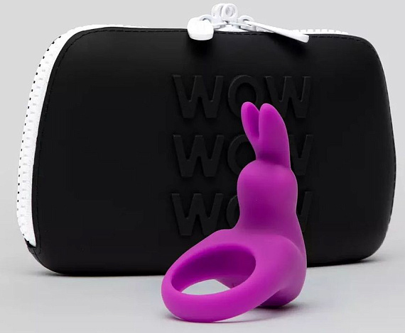Фиолетовое эрекционное виброкольцо Happy Rabbit Cock Ring Kit - силикон