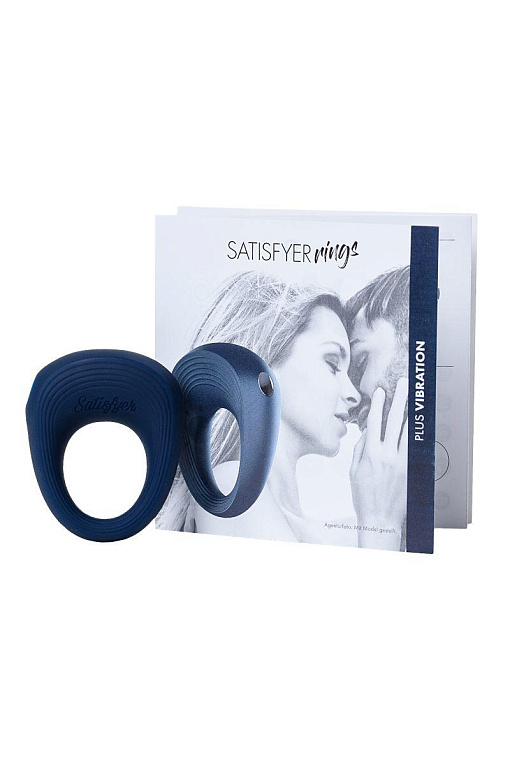 Синее эрекционное кольцо на пенис Satisfyer Power Ring - фото 6