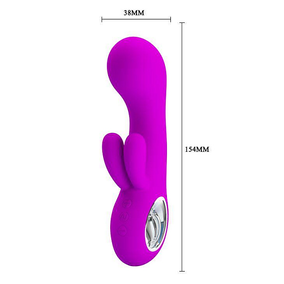 Фиолетовый вибратор Valentine с клиторальным отростком - 15,4 см. Baile