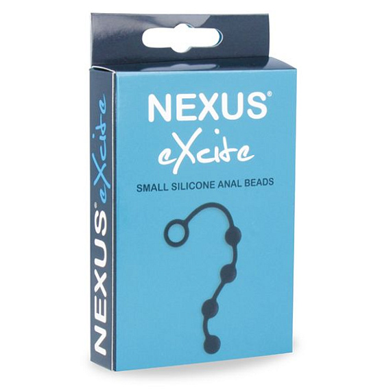 Черная анальная цепочка NEXUS Excite S - 24 см. - силикон