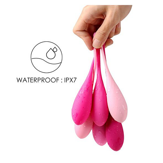 Набор из 6 розовых вагинальных шариков FemmeFit Pelvic Muscle Training Set от Intimcat