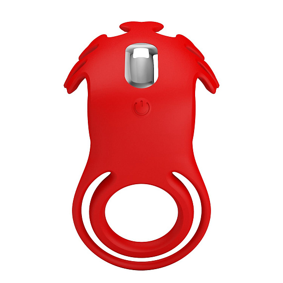 Красное эрекционное кольцо с вибрацией Ruben от Intimcat