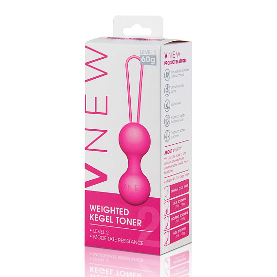 Розовые вагинальные шарики Vlevel 2 - силикон