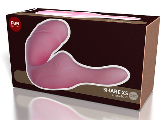 Безремневой розовый страпон Share XS - силикон