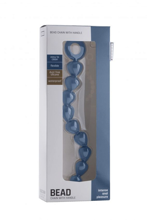 Синяя анальная цепочка Bead Chain - 24,9 см. от Intimcat
