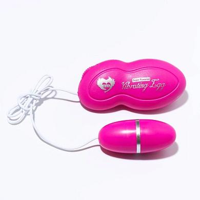 Ярко-розовое виброяйцо с выносным проводным пультом