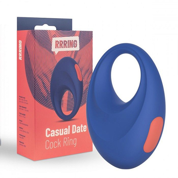 Синее эрекционное кольцо RRRING Casual Date Cock Ring - силикон