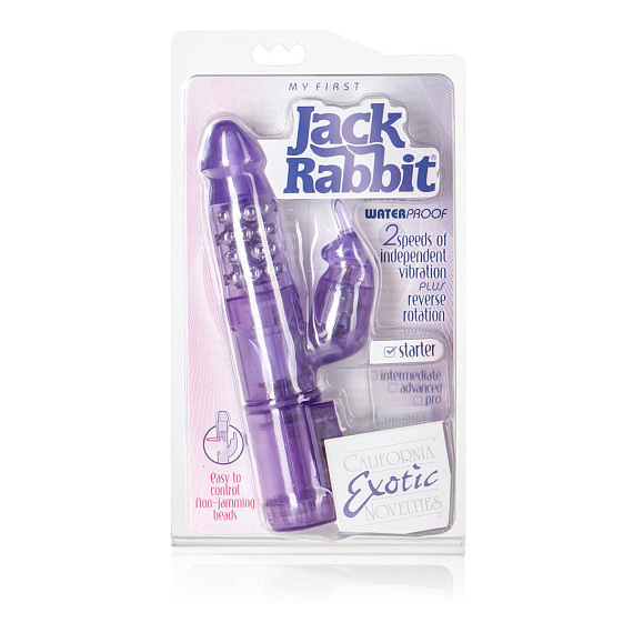 Фиолетовый вибромассажер My First Jack Rabbit с клиторальным кроликом - 21 см. - термопластичный эластомер (TPE)