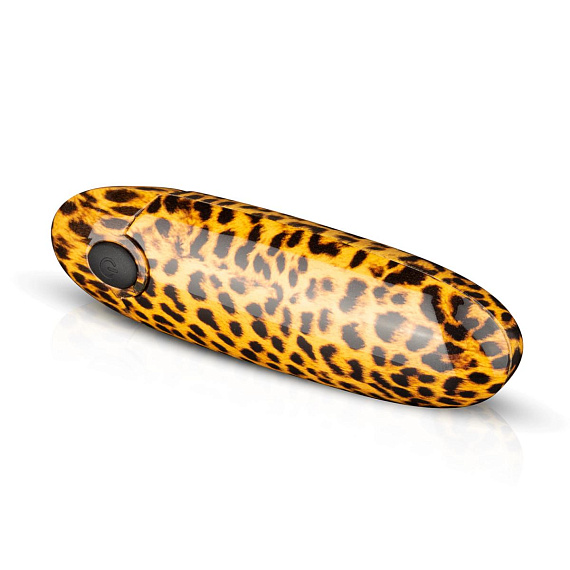 Леопардовый вибромассажер-помада Asha Lipstick Vibrator - 10 см. от Intimcat