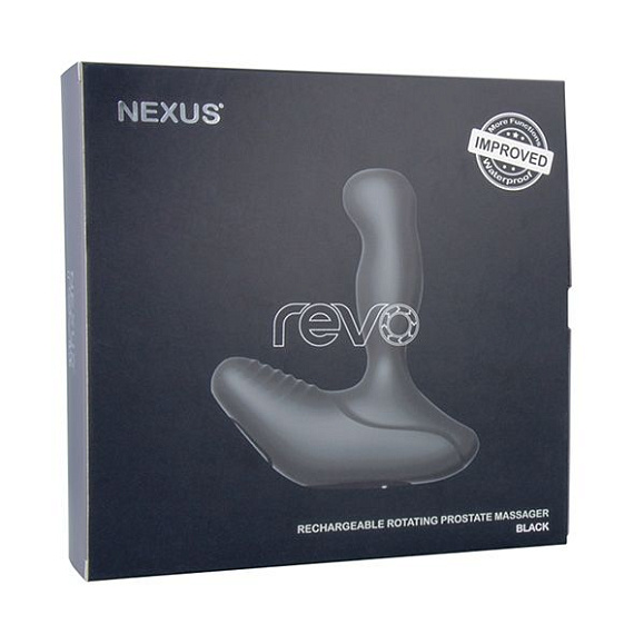 Черный вибромассажер простаты с вращающейся головкой Nexus Revo 2 от Intimcat