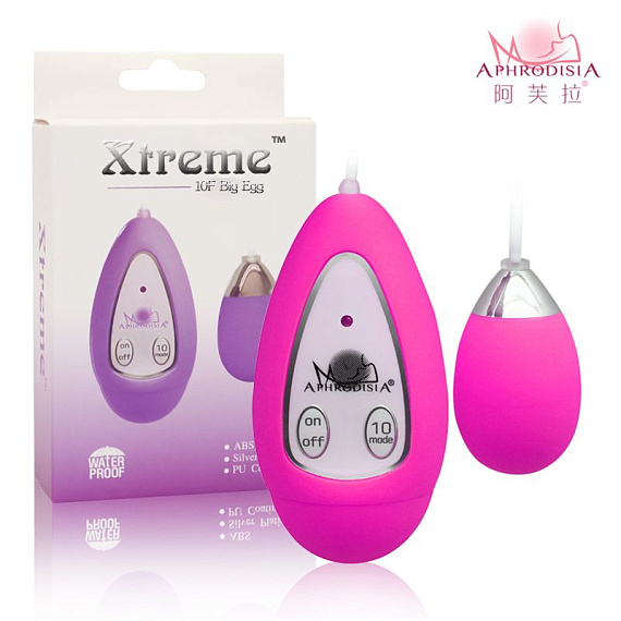 Розовое виброяичко Xtreme 10F Egg - анодированный пластик (ABS)