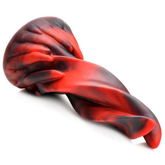 Красно-черный фантазийный фаллоимитатор Hell Kiss Twisted Tongues Silicone Dildo - 18,8 см. от Intimcat