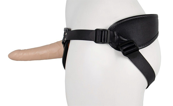 Пустотелый страпон Harness CLASSIC с бандажом - 15,5 см. - термопластичный эластомер (TPE)