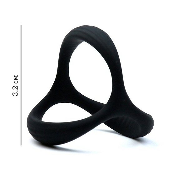 Черное эрекционное кольцо «Оки-Чпоки» - силикон