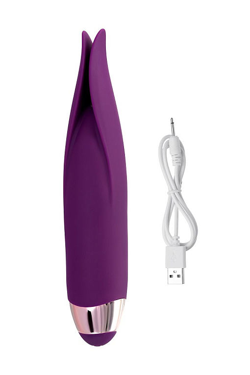 Фиолетовый клиторальный вибростимулятор FLO - 18,5 см. - фото 5