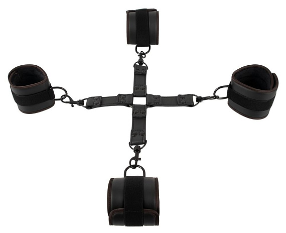 Черный набор крестовой фиксации Bondage Set от Intimcat