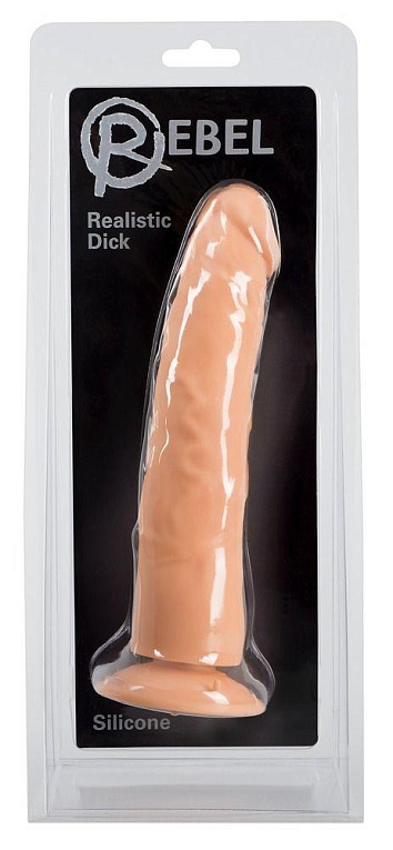 Телесный фаллоимитатор Realistic Dick на присоске - 24 см. от Intimcat
