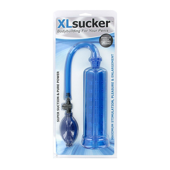 Голубая вакуумная помпа XLsucker Penis Pump от Intimcat