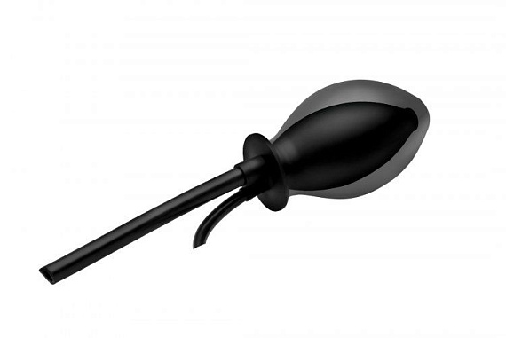 Черная анальная пробка с расширением Isabella Sinclaire Inflatable Enema Plug - 11,4 см. XR Brands