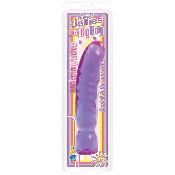 Фиолетовый фаллоимитатор Big Boy Dong Crystal Purple Jellie - 29,5 см. - гель