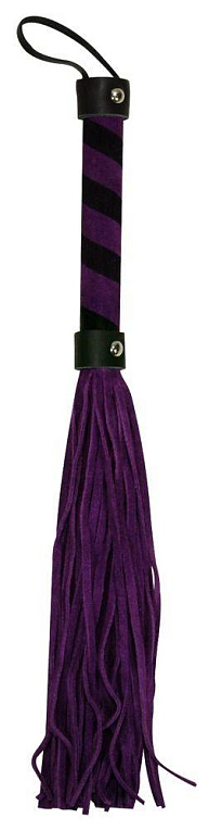 Фиолетовая замшевая плётка Bad Kitty Lila - 38 см. - замша