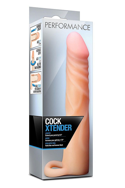 Телесная насадка на пенис Cock Xtender - 17,7 см. - термопластичный эластомер (TPE)