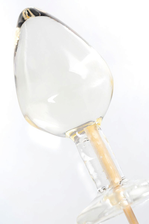 Прозрачный леденец в форме большой анальной пробки со вкусом пина колада - 