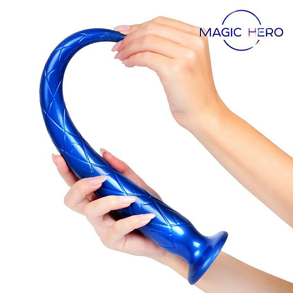Синий стимулятор с ромбовидным рельефом - 37 см. Bior toys